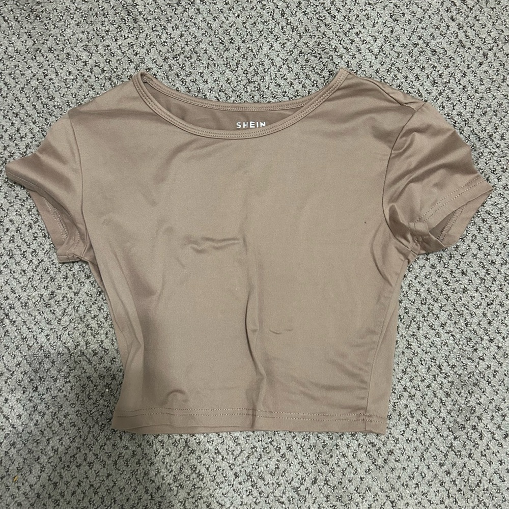 SHEIN Classic Beige Crop Top